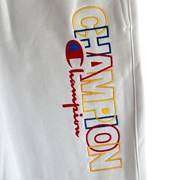 Champion NWT Reverse Weave Shorts Mens L Raw Hem White Logo Cotton Blend - Picture 4 of 15
